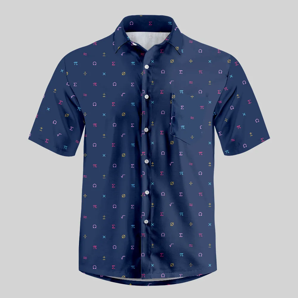 Mathematics Symbol Button Up Pocket Shirt
