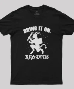 Alternative view of Bring It On Krampus Christmas Slogan Geek T-Shirt