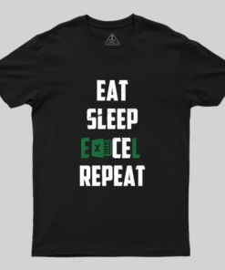 Alternative view of Eat Sleep Excel Repeat Geek T-Shirt