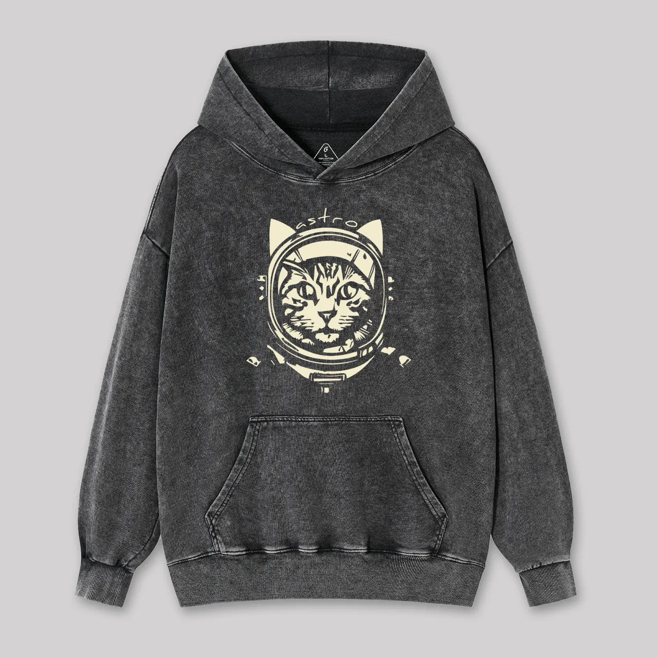 Astro Cat Washed Hoodie - Image 2