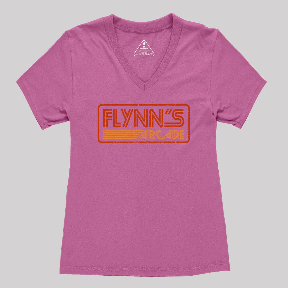 Flynn's Arcade 80s Retro Women's V-Neck T-shirt - Image 3