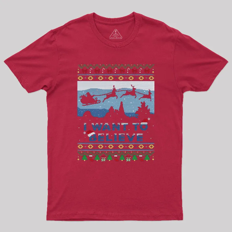 Believe in Christmas Geek T-Shirt - Image 4