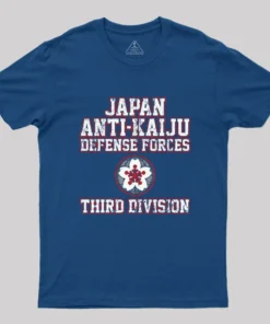 Alternative view of Japan Anti-Kaiju Defense Forces Third Division Geek T-Shirt