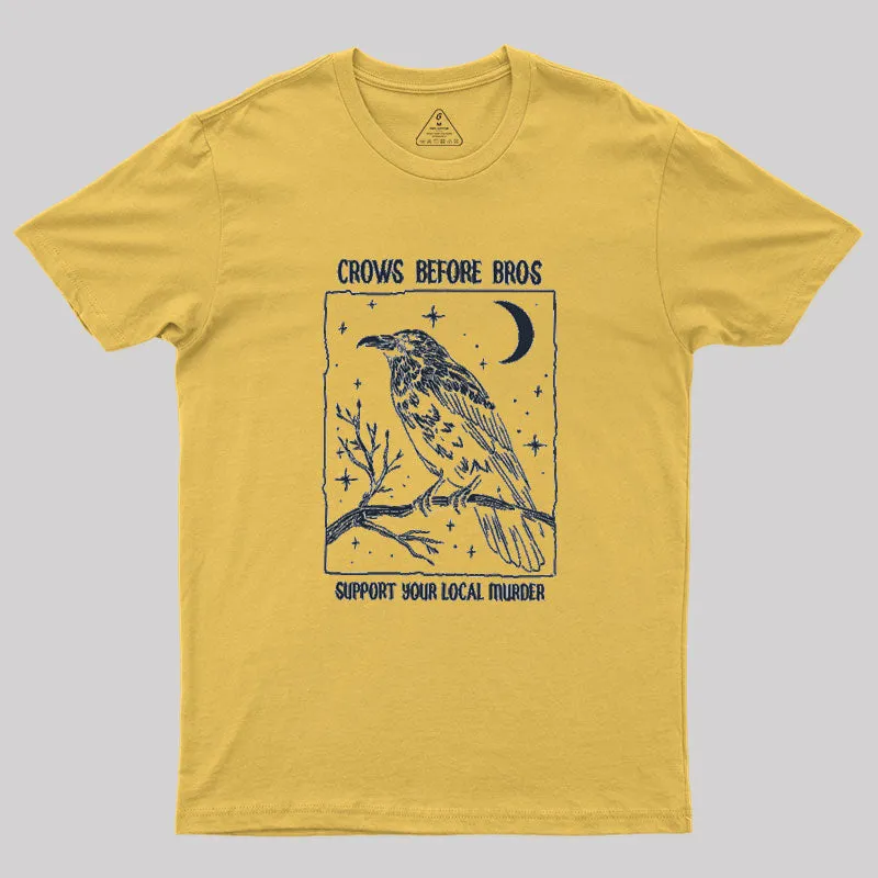 Funny Crows Before Bros Geek T-Shirt - Image 8