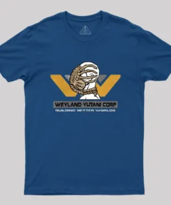 Alternative view of Aliens Building Better Worlds Geek T-Shirt