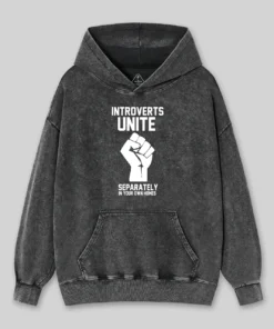 Introverts Unite Geek Washed Hoodie