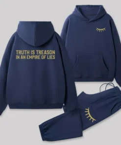 Alternative view of Truth Is Treason In An Empire Of Lies Front and Back Printed Geek Fleece Hoodie Set