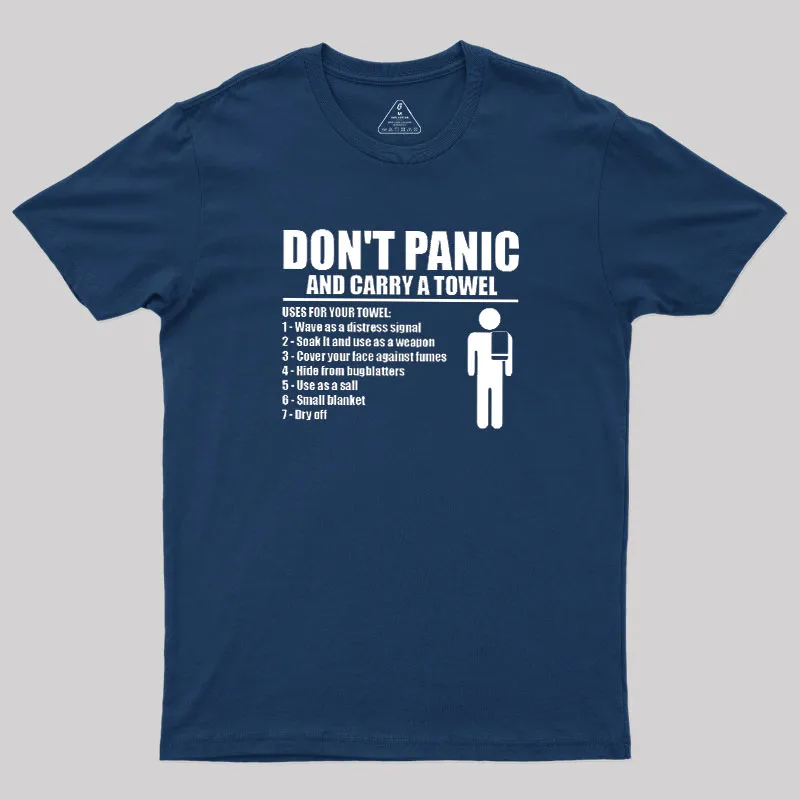 DON' TPANIC AND CARRY A TOWEL Geek T-Shirt - Image 2