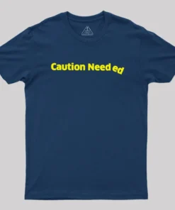 Alternative view of Caution Needed Geek T-Shirt