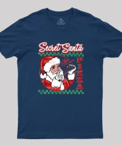Alternative view of Secret Santa Pizza Geek T-Shirt