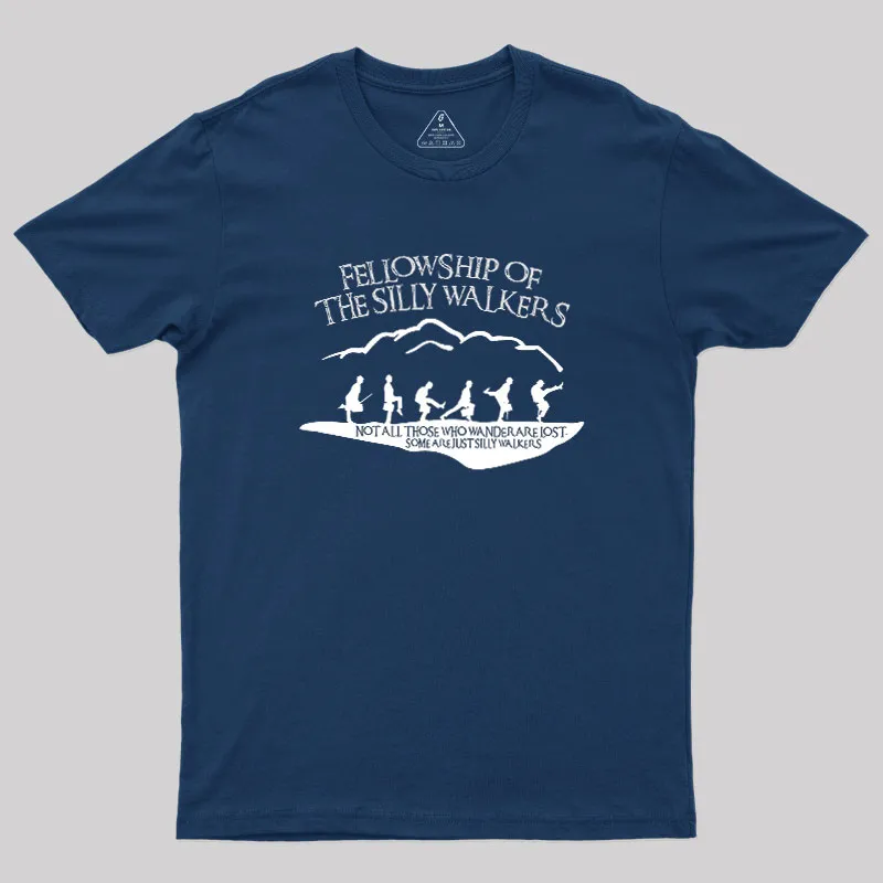 Fellowship Of The Silly Walkers Geek T-Shirt - Image 9