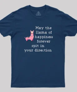 Alternative view of May The Llama Of Happiness Spit In Your Direction Geek T-Shirt