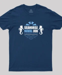 Alternative view of Seahorse Naval Job Crest Geek T-Shirt