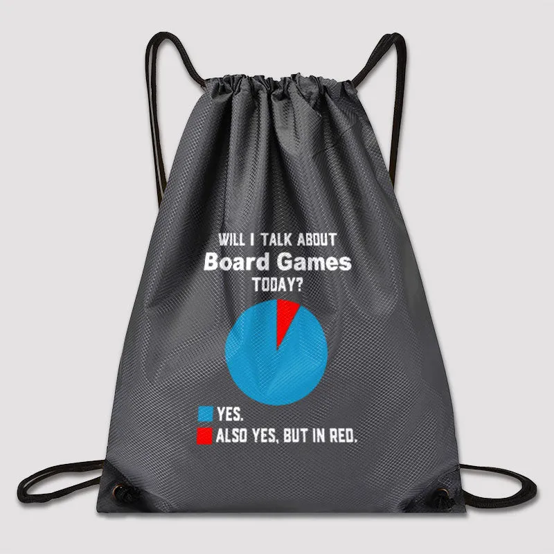 Will I Talk About Board Games Today Drawstring Cinch Bag - Image 2