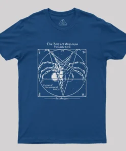 Alternative view of Alien Pentagram Nerd T-Shirt