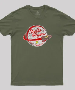 Delta Flyer Patch Distressed Geek T-Shirt