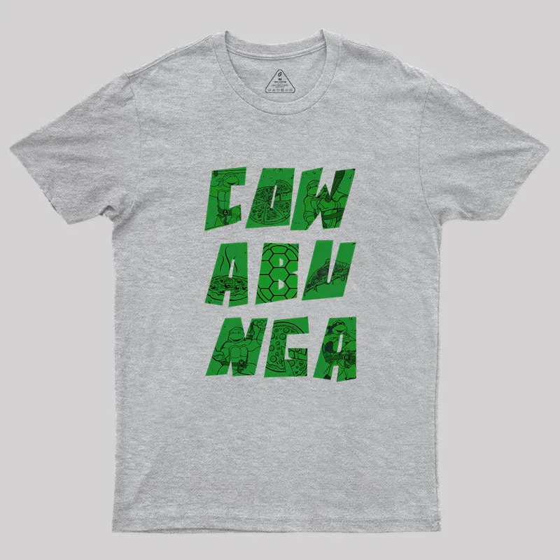 Cowabunga Turtles And Pizza Geek T-Shirt - Image 4