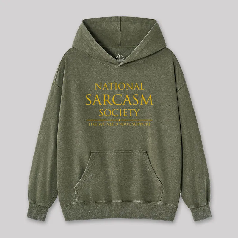 National Sarcasm Society Geek Washed Hoodie - Image 3