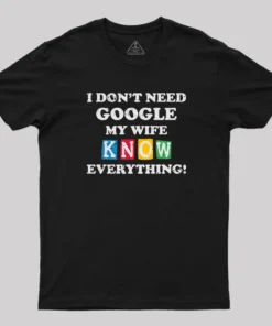 Alternative view of I Don't Need Google T-Shirt