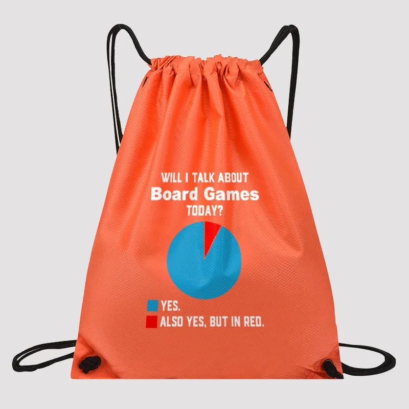 Will I Talk About Board Games Today Drawstring Cinch Bag - Image 3
