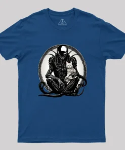 Xenomorph And A Cat Geek T-Shirt