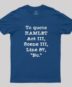 Alternative view of To Quote Hamlet Act III Geek T-Shirt