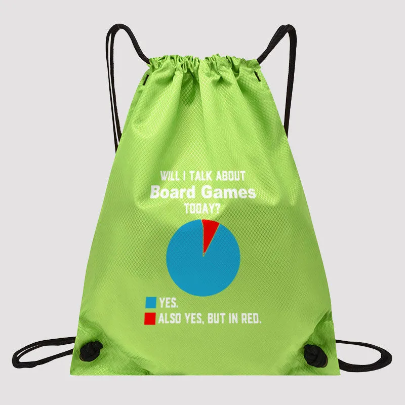 Will I Talk About Board Games Today Drawstring Cinch Bag - Image 4