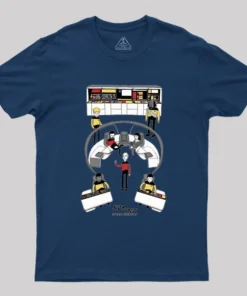 Alternative view of The Next Generation Cartoon Bridge Crew Geek T-Shirt