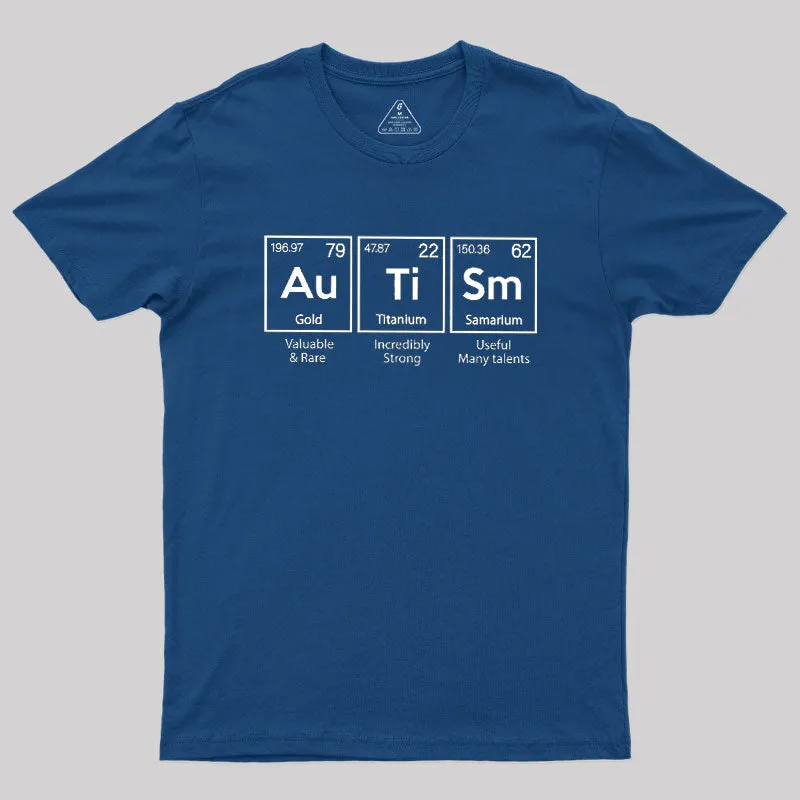 Autism Awareness Elements Periodic Geek T-Shirt - Image 2