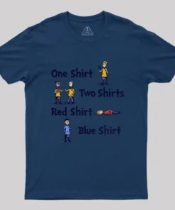 Alternative view of Red Shirt Blue Shirt Geek T-Shirt