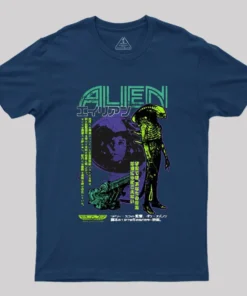 Alternative view of Alien Japanese Geek T-Shirt