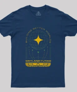 Alternative view of Building Better Worlds Weyland Geek T-Shirt