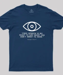Alternative view of FREE SPEECH George Orwell Geek T-Shirt