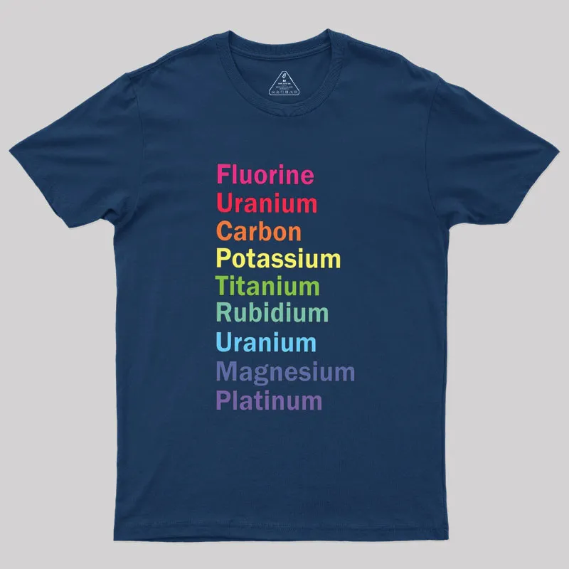 Fluorine Uranium Carbon Potassium Geek T-Shirt - Image 2