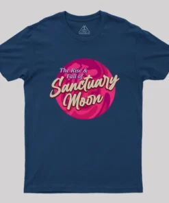 Alternative view of The Rise And Fall Of Sanctuary Moon Geek T-Shirt