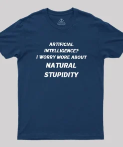 Alternative view of Natural Stupidity Geek T-Shirt
