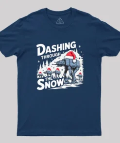 Alternative view of Dashing Through The Snow Geek T-Shirt