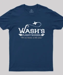 Alternative view of Wash's Flight School Geek T-Shirt