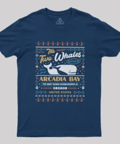 Alternative view of Two Whales Diner Ugly Sweater Geek T-Shirt