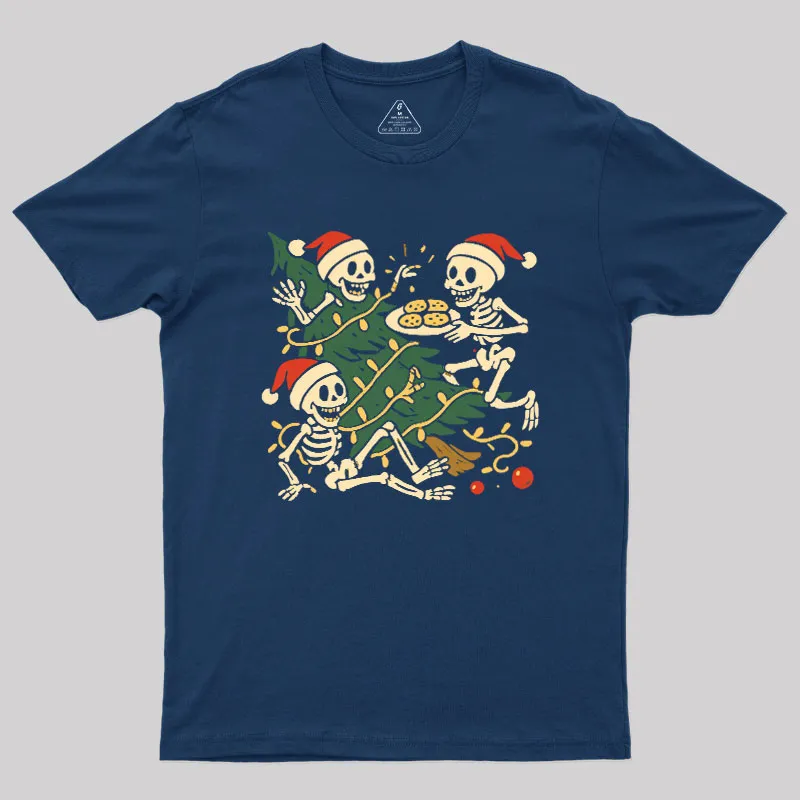 Skeleton Cookie Christmas Chaos Geek T-Shirt - Image 2