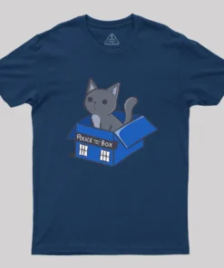 Alternative view of Cat In a Blue Box Geek T-Shirt