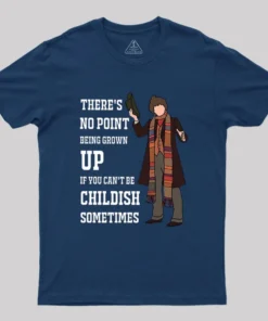 Alternative view of There’s No Point Being Grown-Up Geek T-Shirt