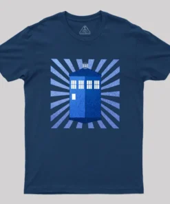 Alternative view of TARDIS Stained Glass Geek T-Shirt