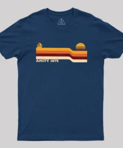 Alternative view of Retro Sunset Amity 1975 Geek T-Shirt