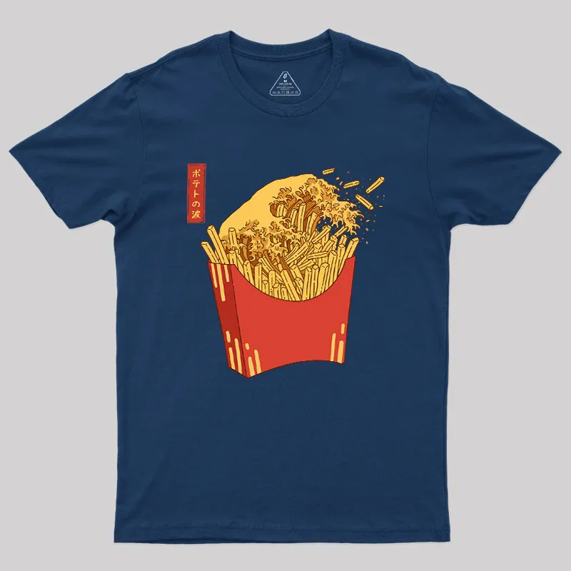 Fries Tsunami Geek T-Shirt - Image 2