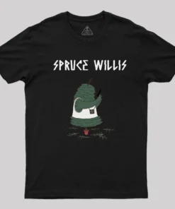 Alternative view of Spruce Willis Christmas Pun T-Shirt