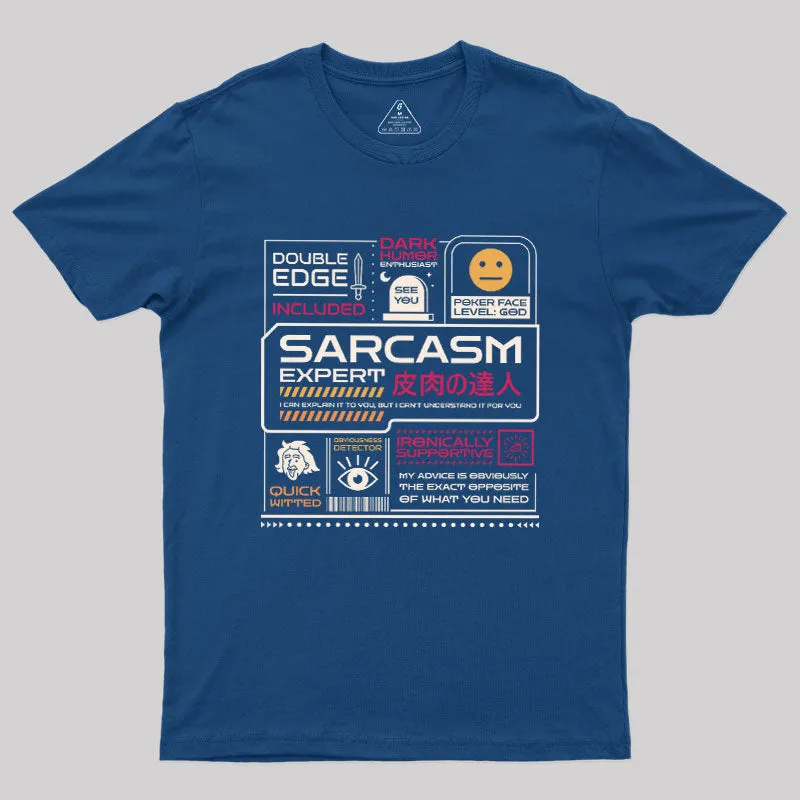 Sarcasm Expert Geek T-Shirt - Image 2