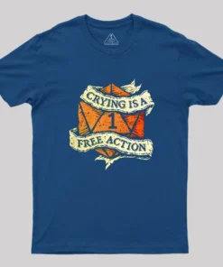 Alternative view of Crying Is A Free Action Geek T-Shirt