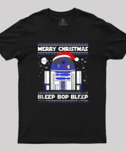 Alternative view of Christmas Robot Geek T-Shirt