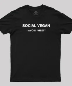 Social Vegan I Avoid Meet T-Shirt